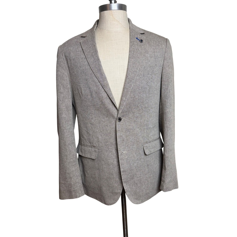 7Diamonds Garibaldi‎ Tan Linen Cotton Blend Blazer Sport Coat Mens BLZ-8055
